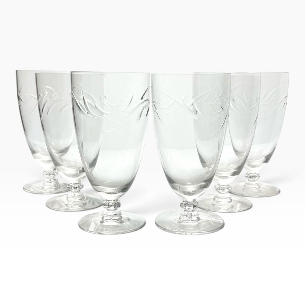 Tiffin Franciscan “Surf” Set of 6 Iced Tea Glasses 6 1/4” 14oz